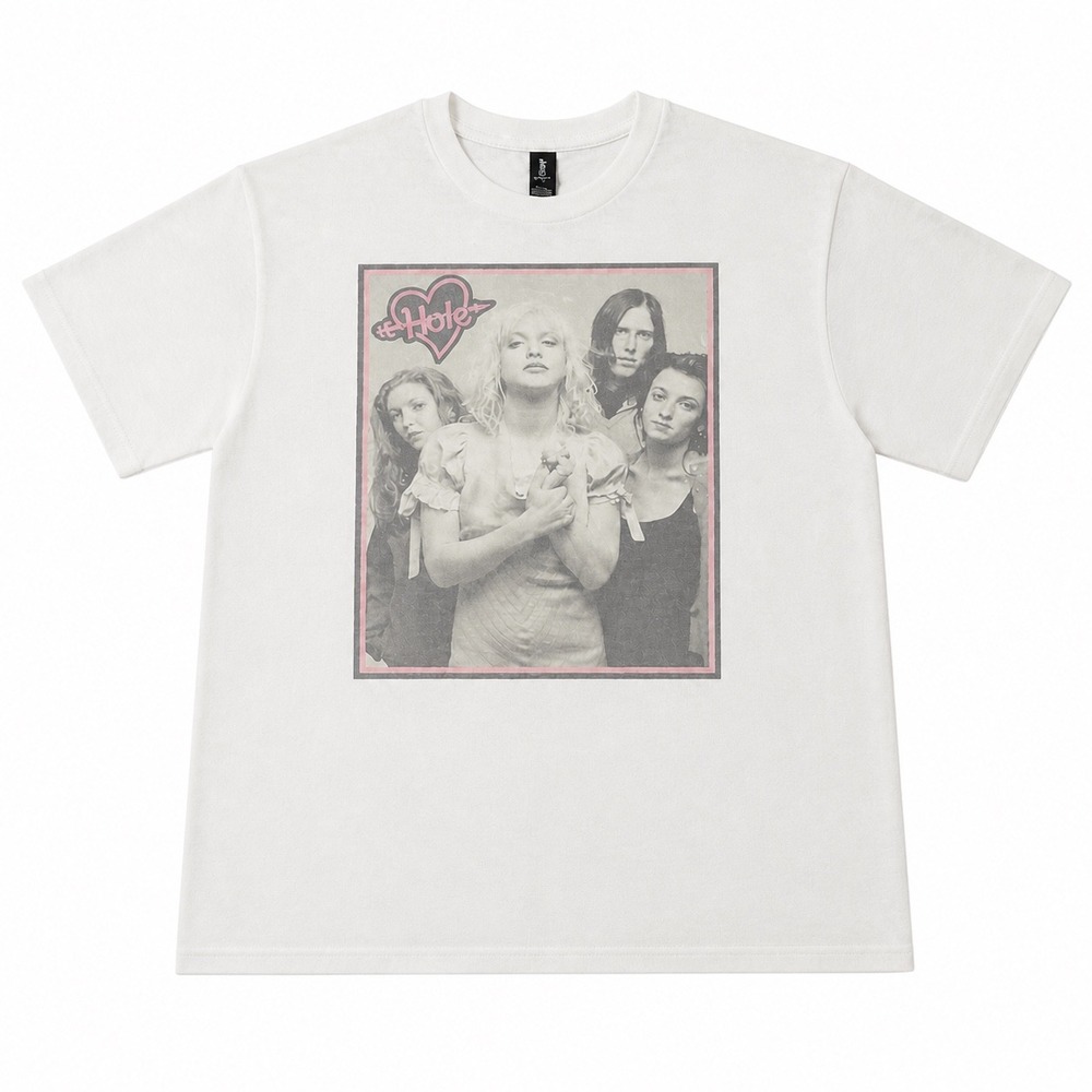 Hole Courtney Love Band Graphic Tee Mens Regular Fit 90s Grunge Tee